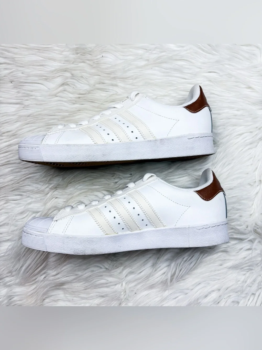 Adidas Superstar Vulc Adv Skateboarding Sneaker Shoe White Copper Womens 5.5